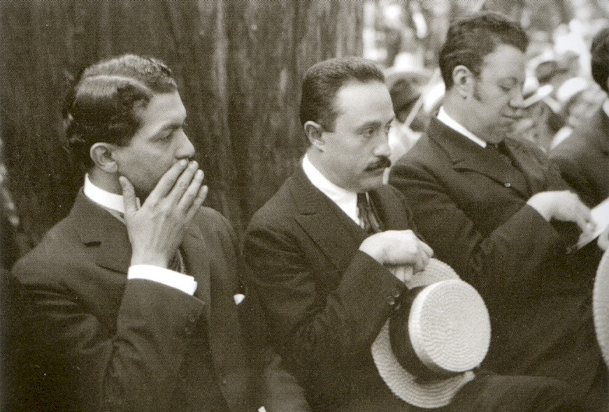 Pedro Henríquez Ureña, José Vasconcelos y Diego Rivera (c. 1921)