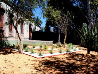 Un ciudadano hermosea jardín del Archivo Histórico Municipal
